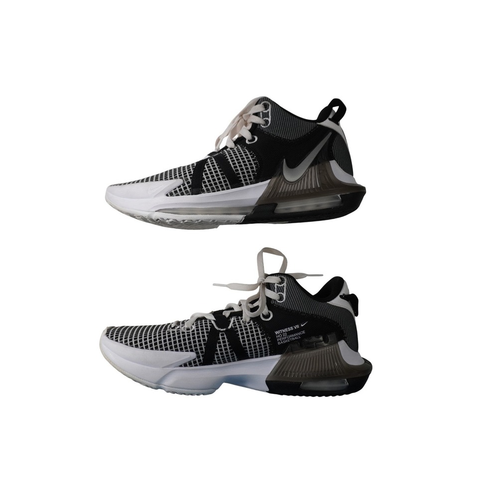Nike LeBron Witness 7 Black White Grid Basketball Shoes DM1123-100 Mens 9.5 - Picture 4 of 13